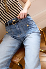 Jean bleu clair,Elia Coupe évasée poche plaquée - Jean femme - Place du jour