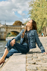 Jean bleu fonce,Pantalon chino coupe ballon - Pantalon femme - Place du jour