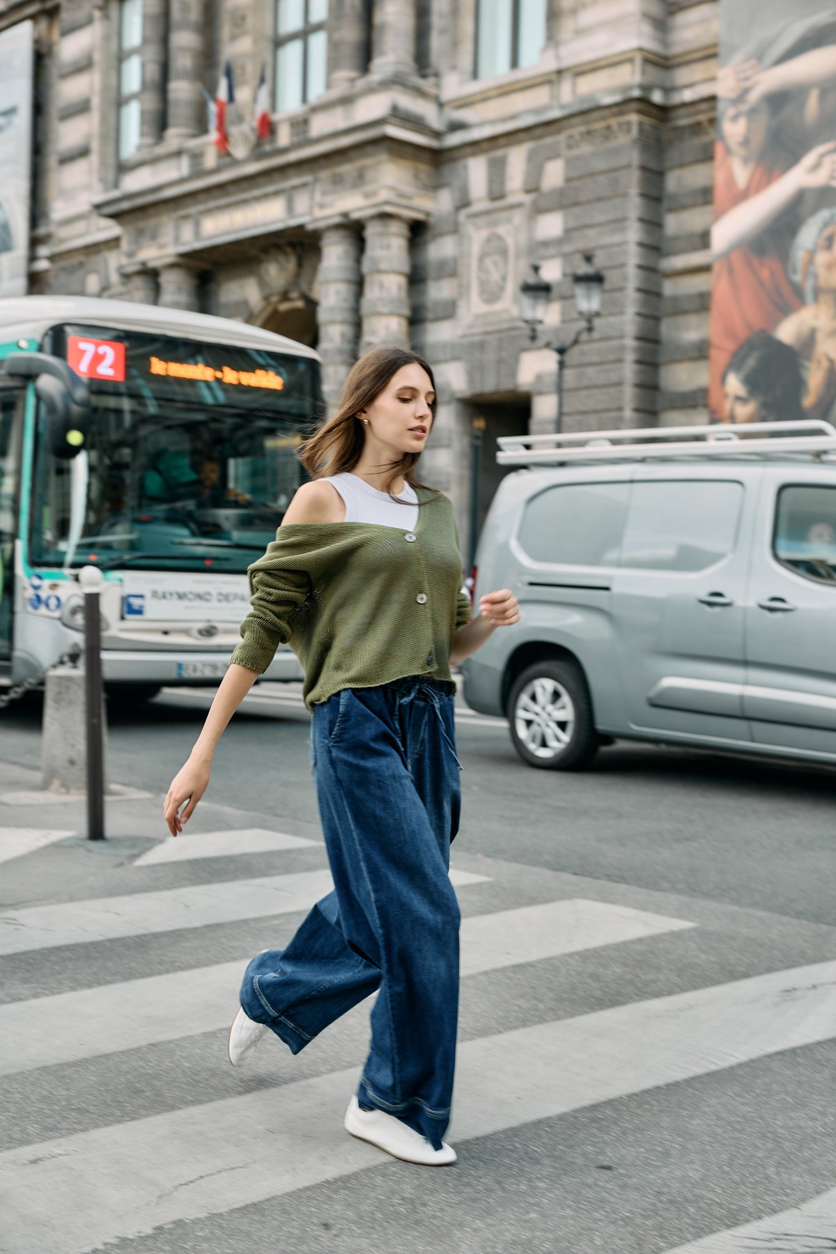 Jean bleu,Jean droit large Capucine - Jean femme - Place du jour
