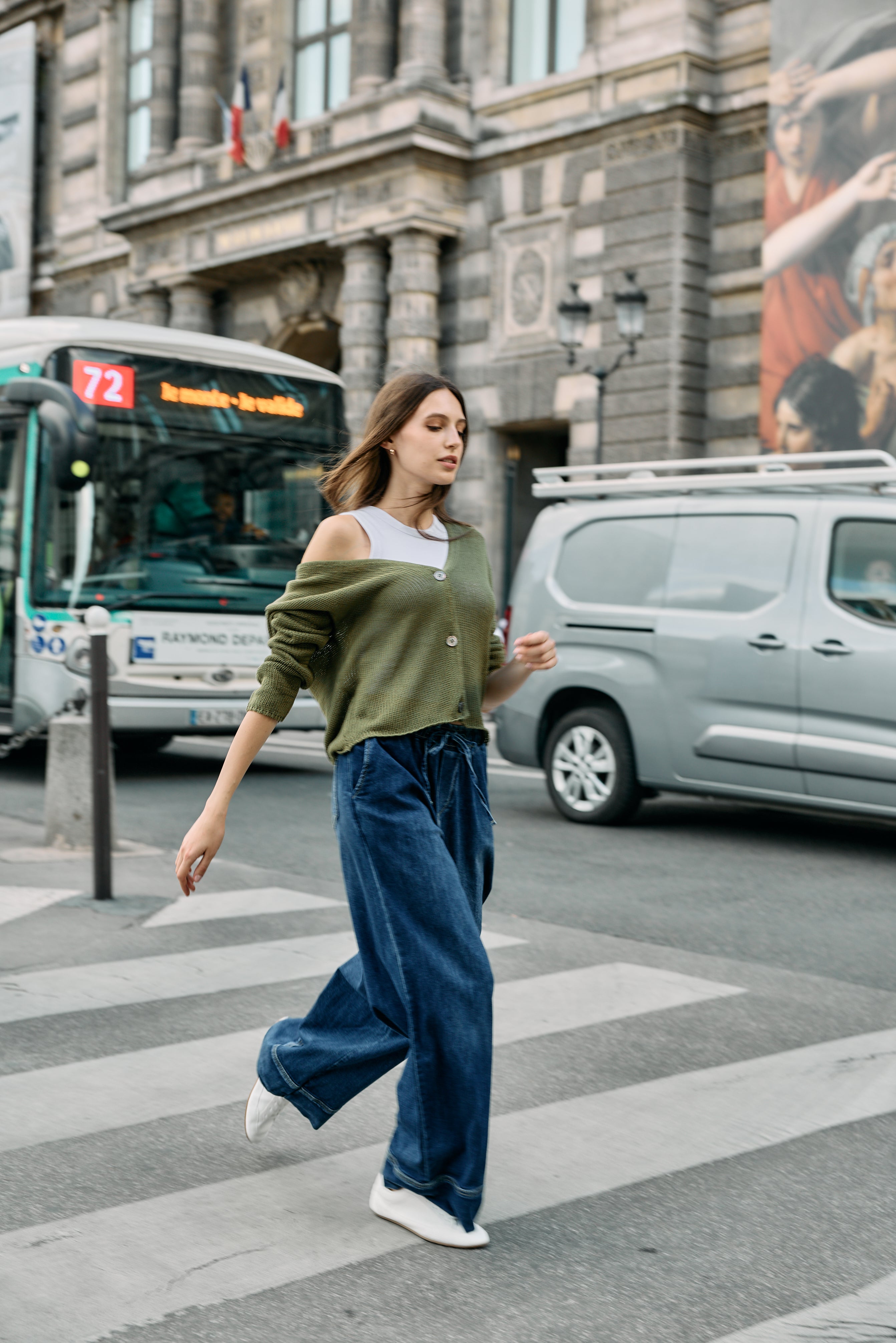 Jean bleu,Jean droit large Capucine - Jean femme - Place du jour