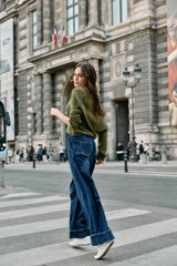 Jean bleu,Jean droit large Capucine - Jean femme - Place du jour