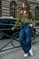 Jean bleu,Jean droit large Capucine - Jean femme - Place du jour