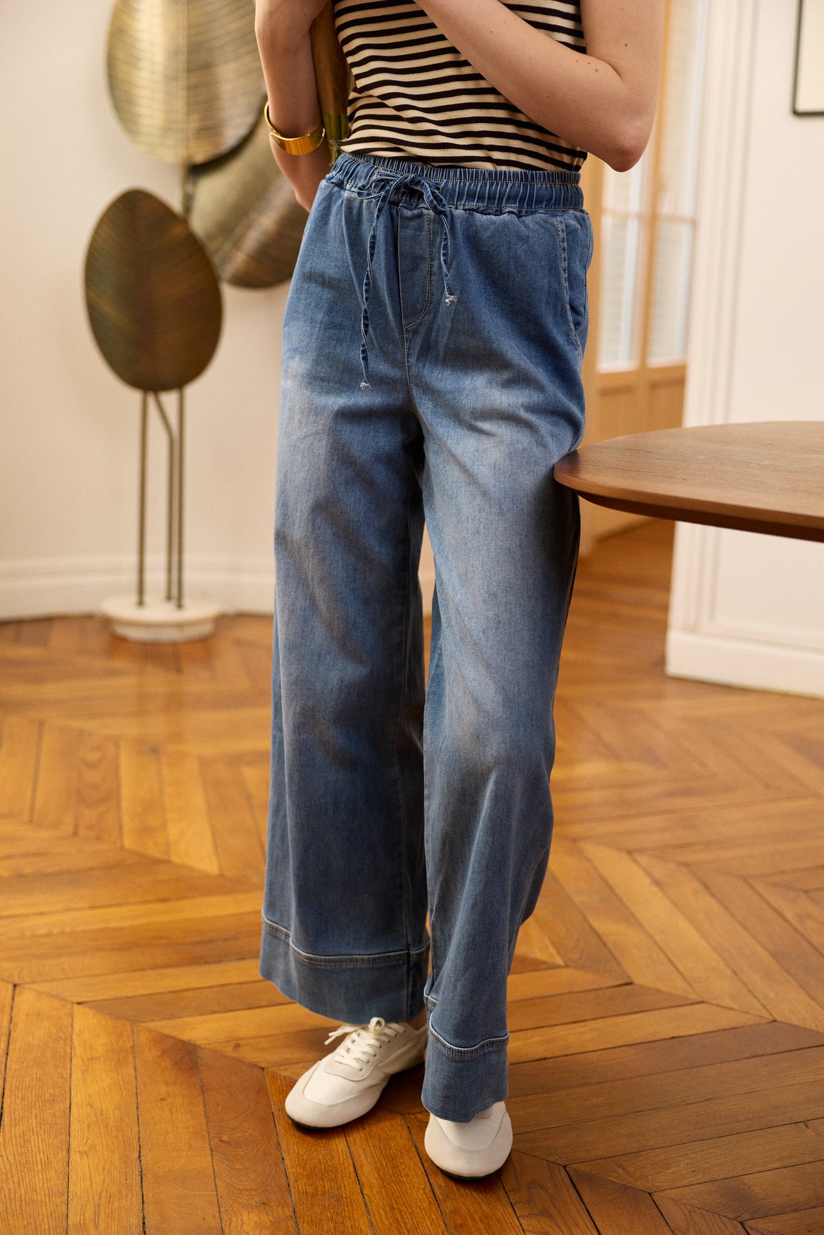 Jean bleu,Jean droit large Capucine - Jean femme - Place du jour