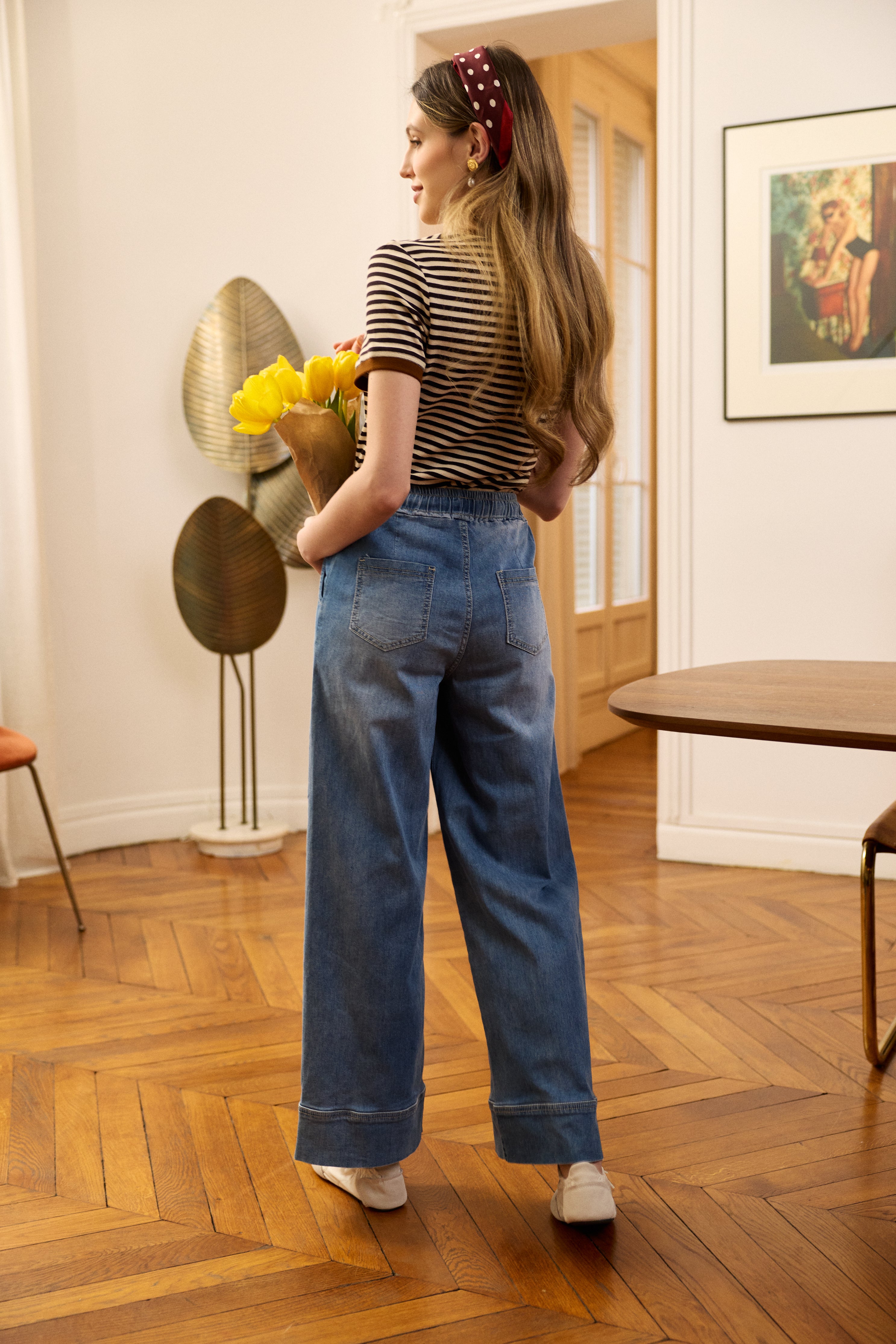 Jean bleu,Jean droit large Capucine - Jean femme - Place du jour