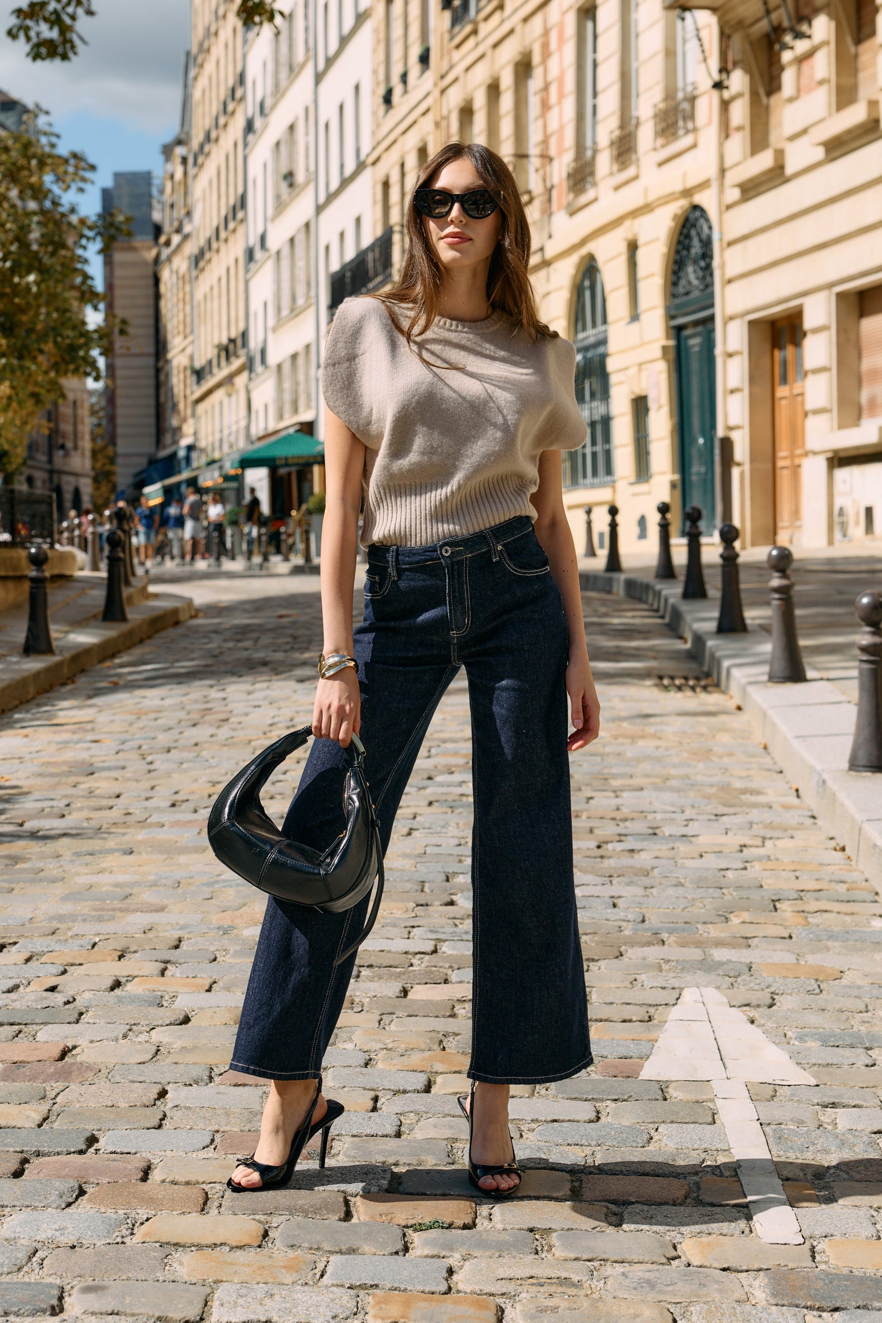 Jean brut, Jean brillant évasé - Jean femme - Place du jour