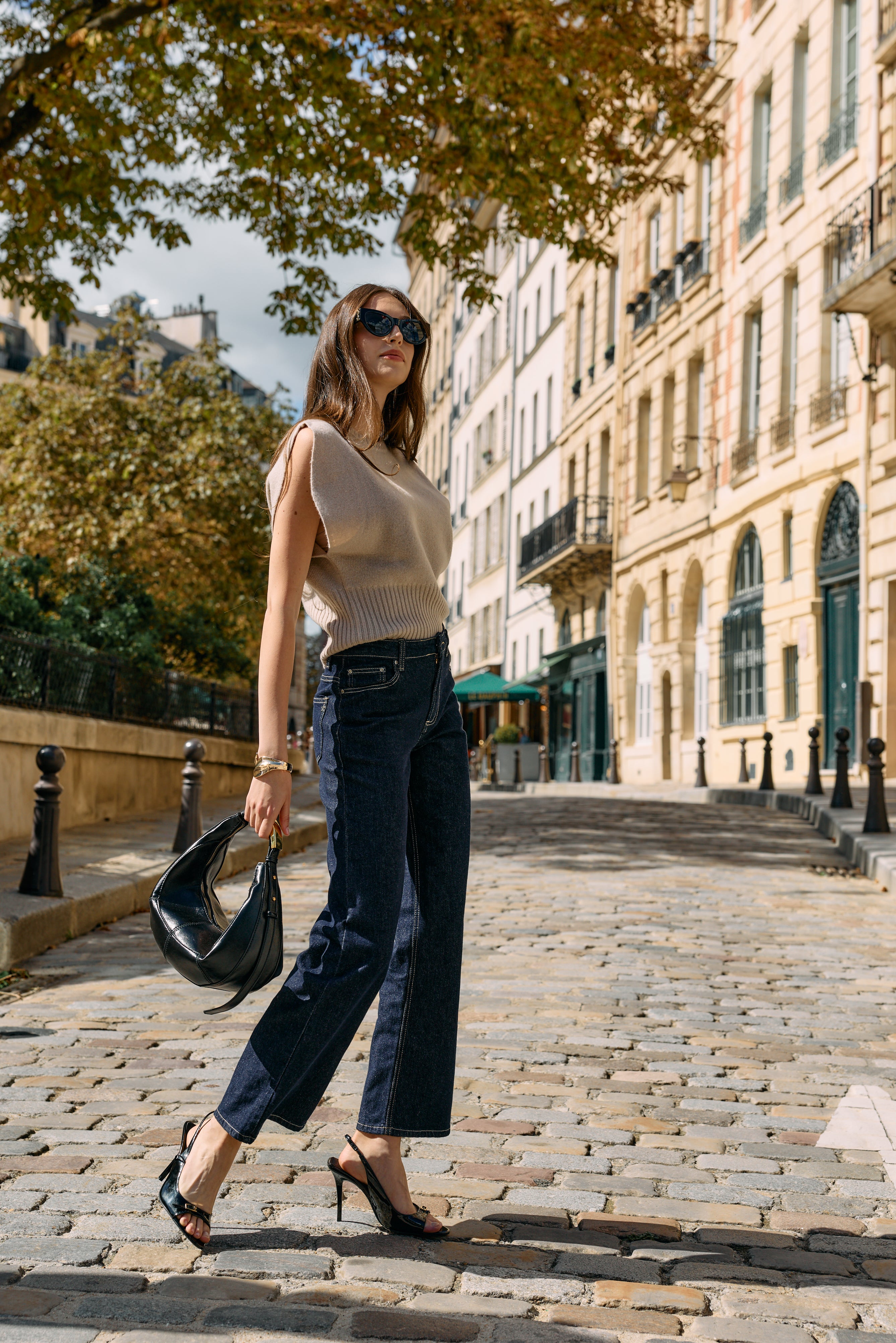 Jean brut, Jean brillant évasé - Jean femme - Place du jour