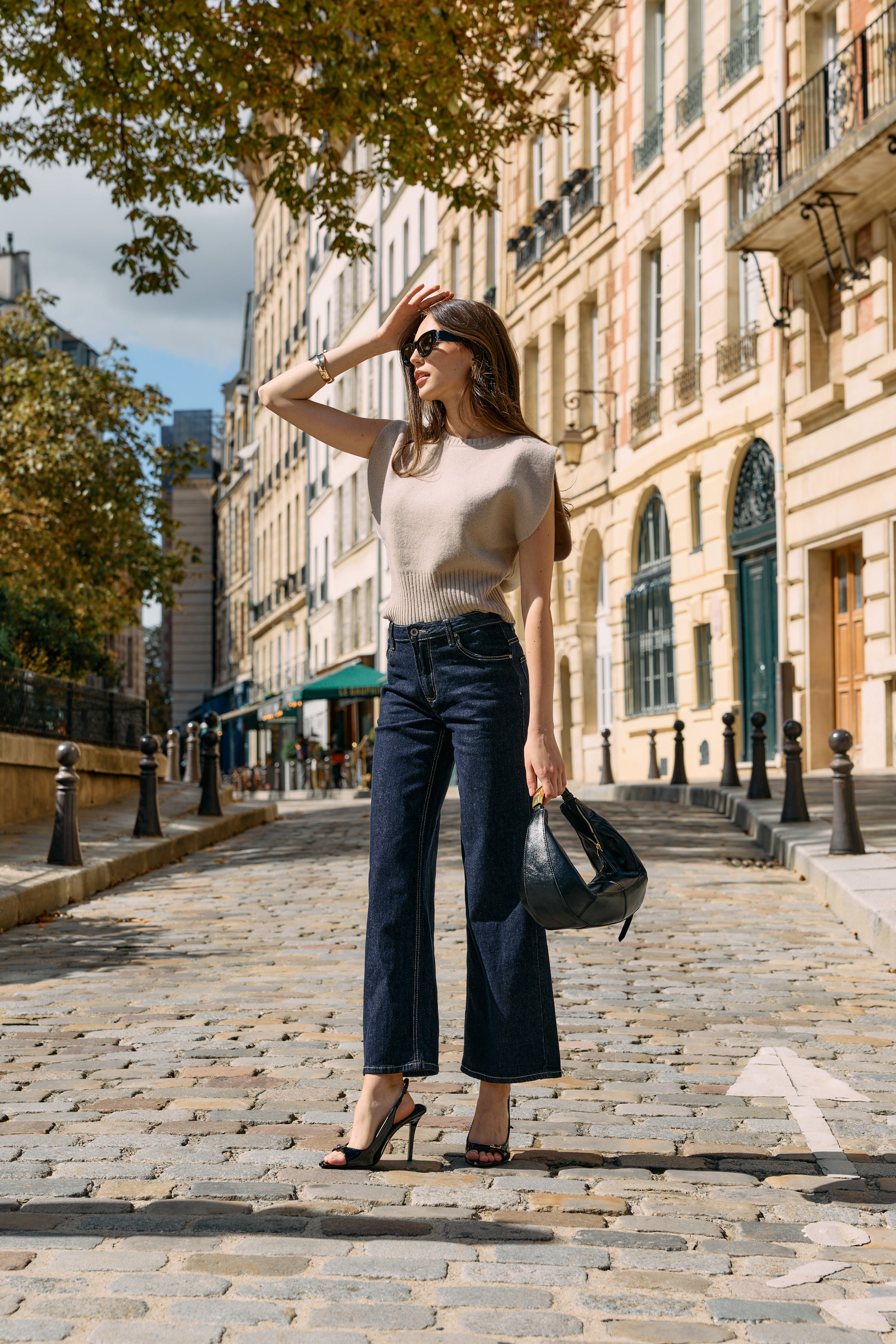 Jean brut, Jean brillant évasé - Jean femme - Place du jour