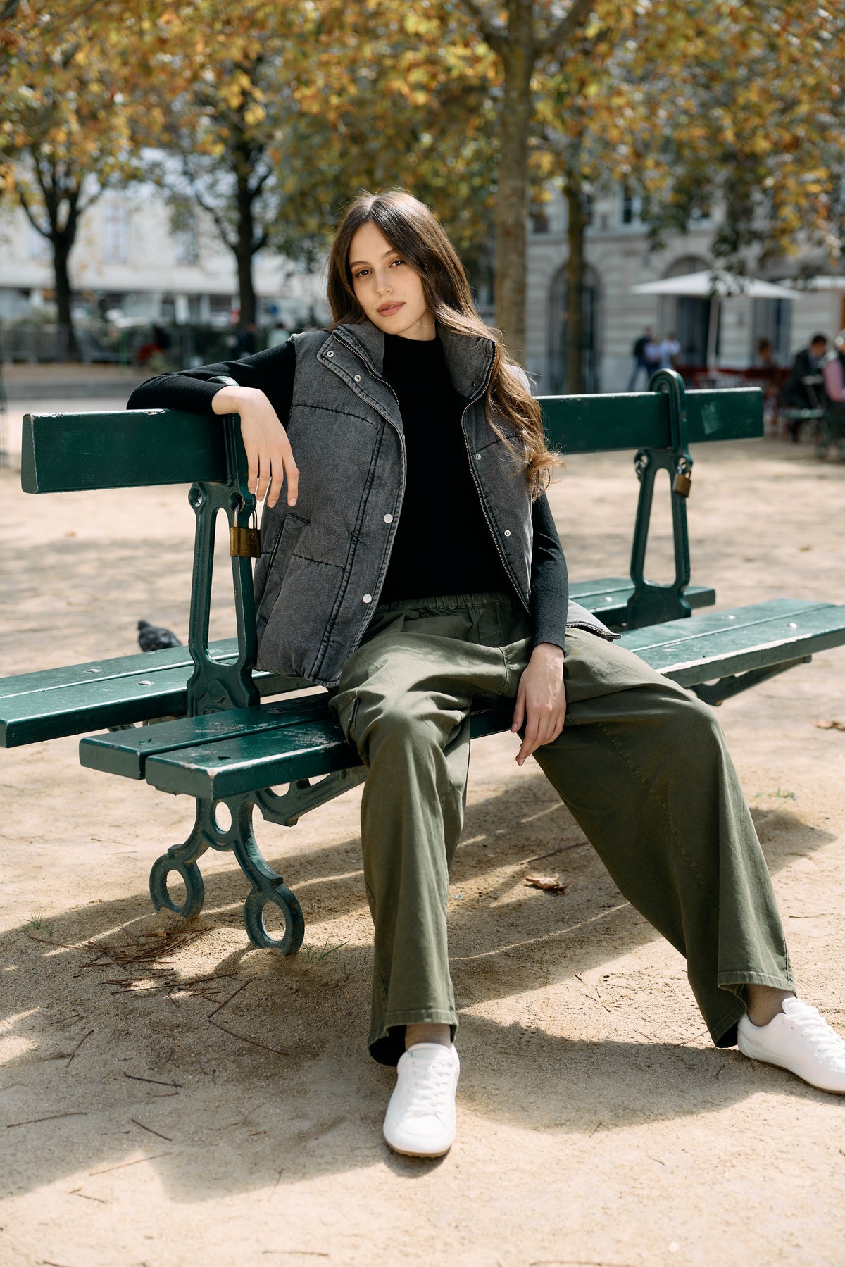 Kaki,Cargo large fluide Jade - Pantalon femme - Place du jour