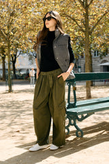 Kaki,Cargo large fluide Jade - Pantalon femme - Place du jour