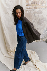 Jean bleu fonce, Pantalon Ballon Grande Poche - Vue 3 - Place du Jour