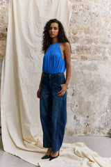 Jean bleu fonce, Pantalon Ballon Grande Poche - Vue 4 - Place du Jour