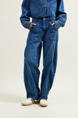 Jean bleu fonce, Pantalon Ballon Grande Poche - Vue 9 - Place du Jour