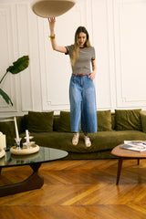 Jean bleu, Jean Jupe Culotte Large - Vue dynamique - Place du Jour