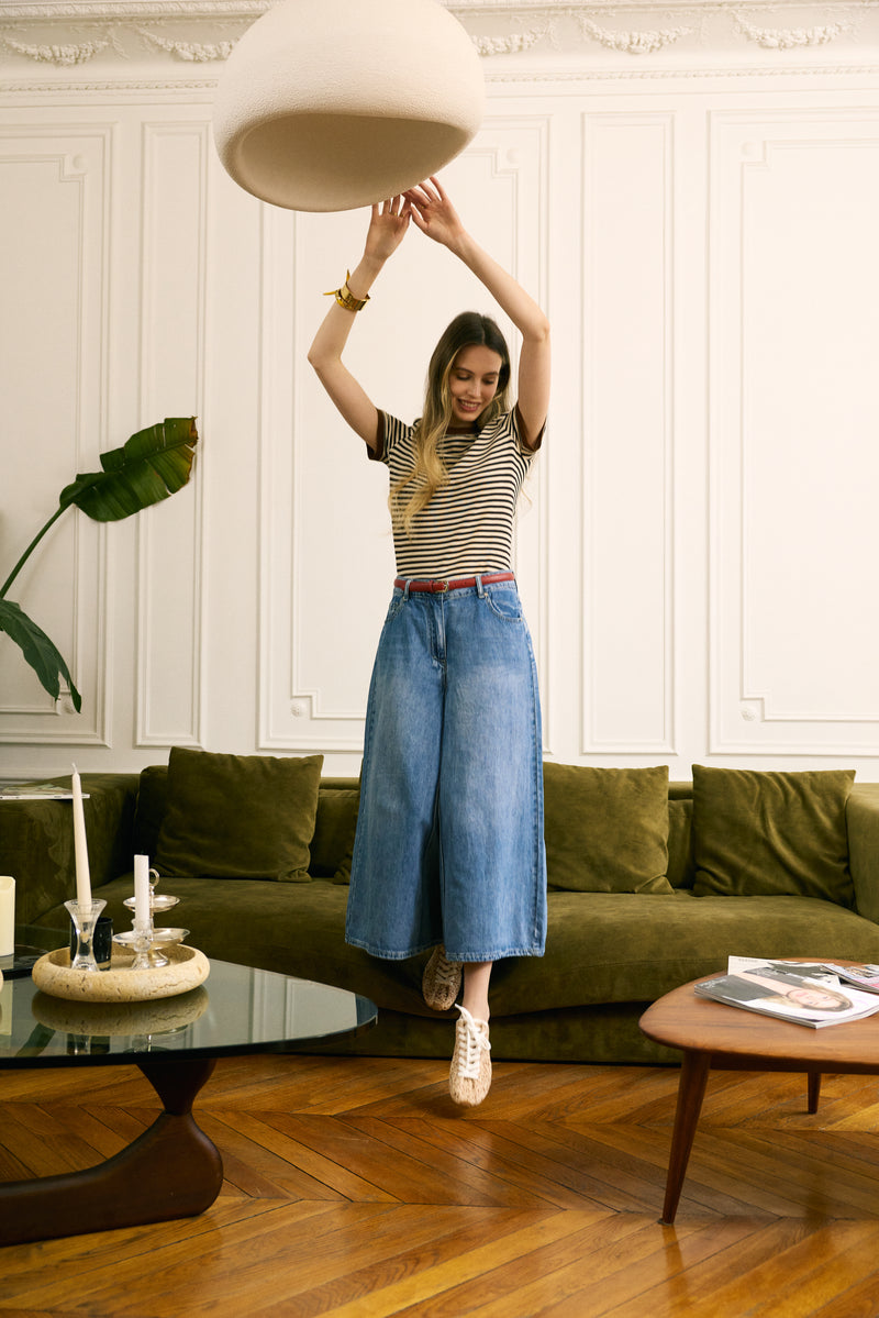 Jean Jupe Culotte Large