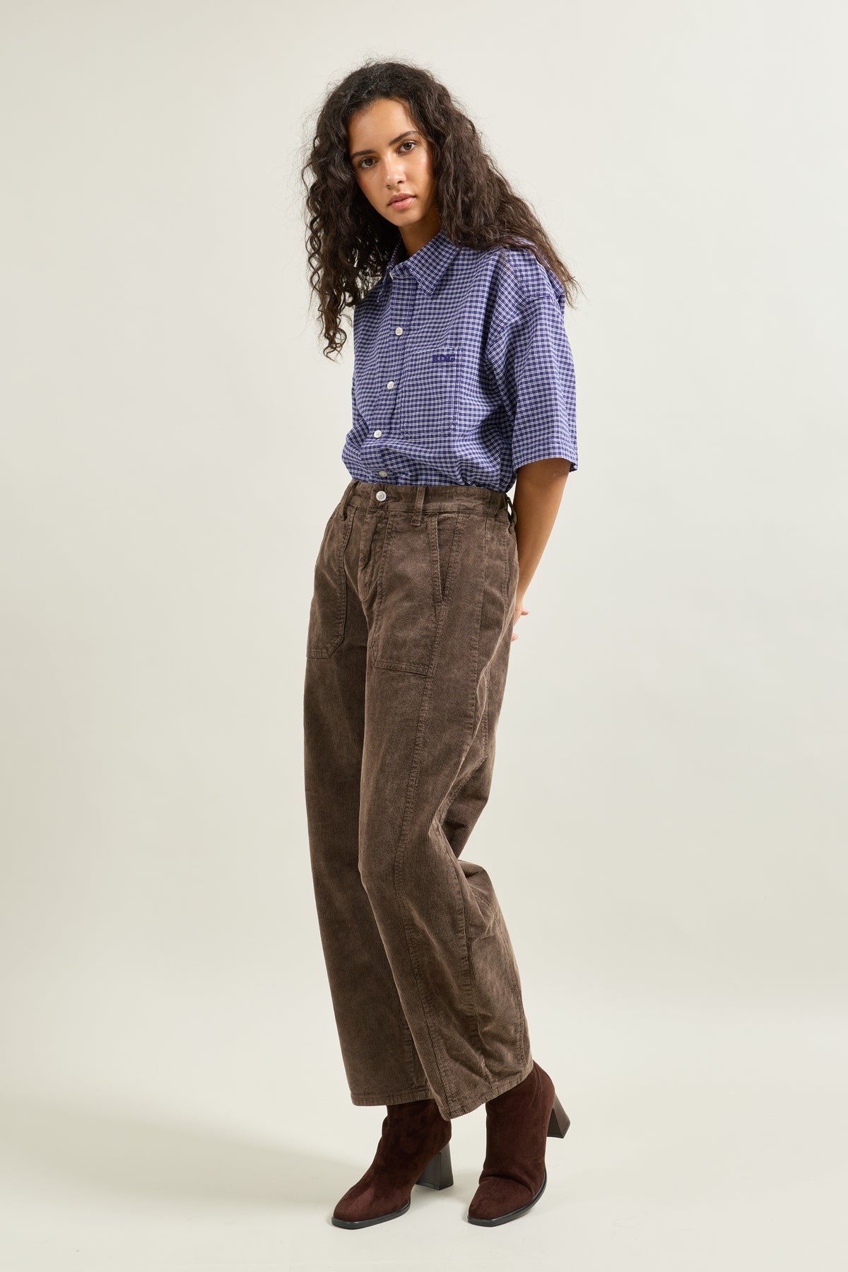 Choco, Pantalon Cargo Velours Côtelé - Vue 2 - Place du Jour