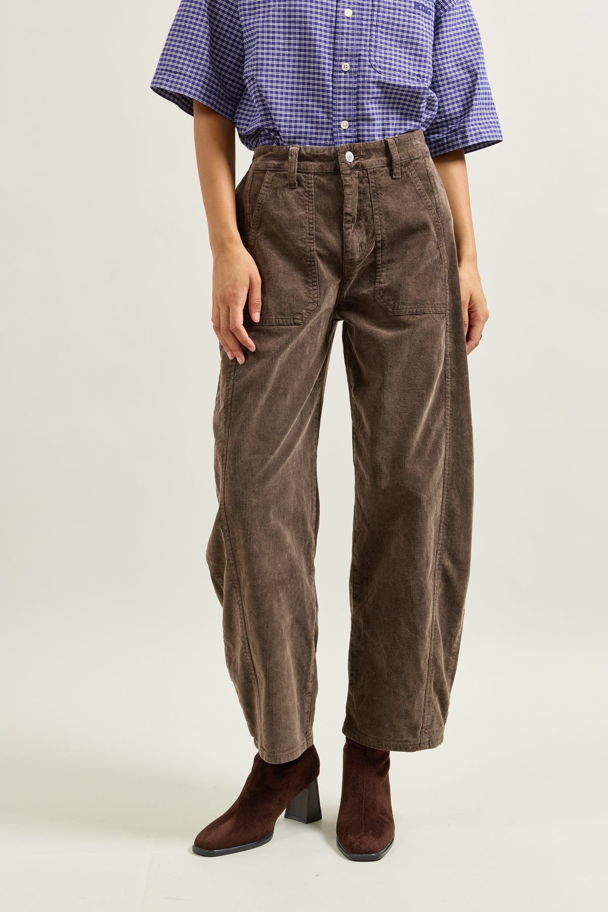 Choco, Pantalon Cargo Velours Côtelé - Vue 4 - Place du Jour