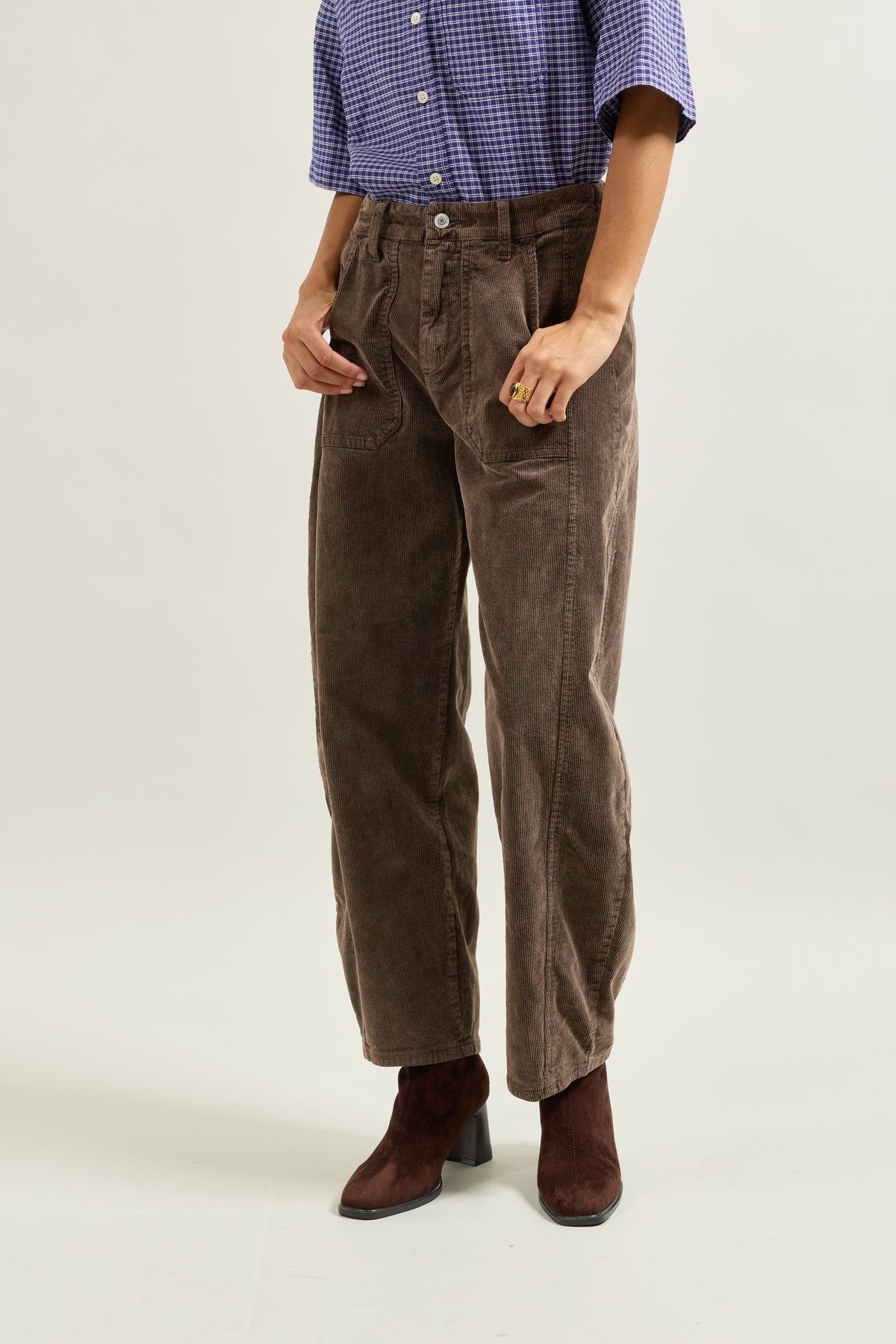 Choco, Pantalon Cargo Velours Côtelé - Vue 8 - Place du Jour