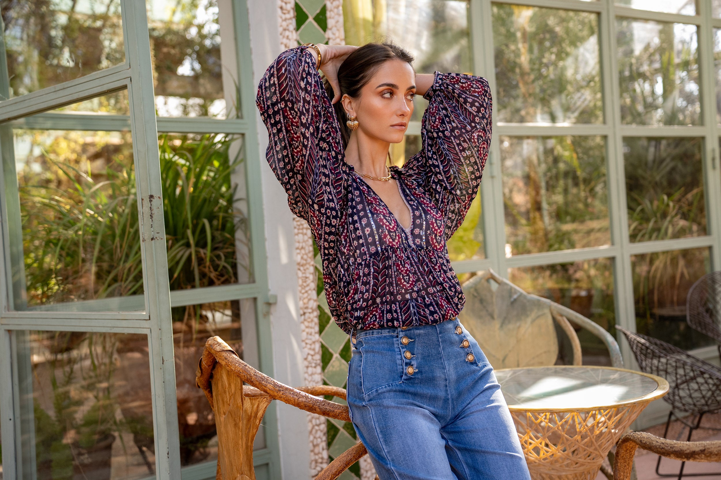 Jean bleu,Jean coupe droite Marino 8 boutons - Jean femme - Place du jour