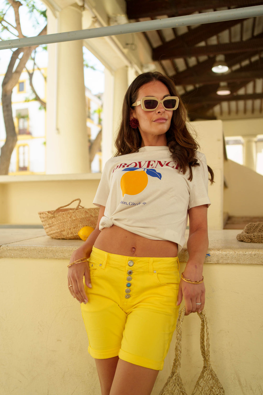 Short Couleurs Avec Boutons Fantaisies