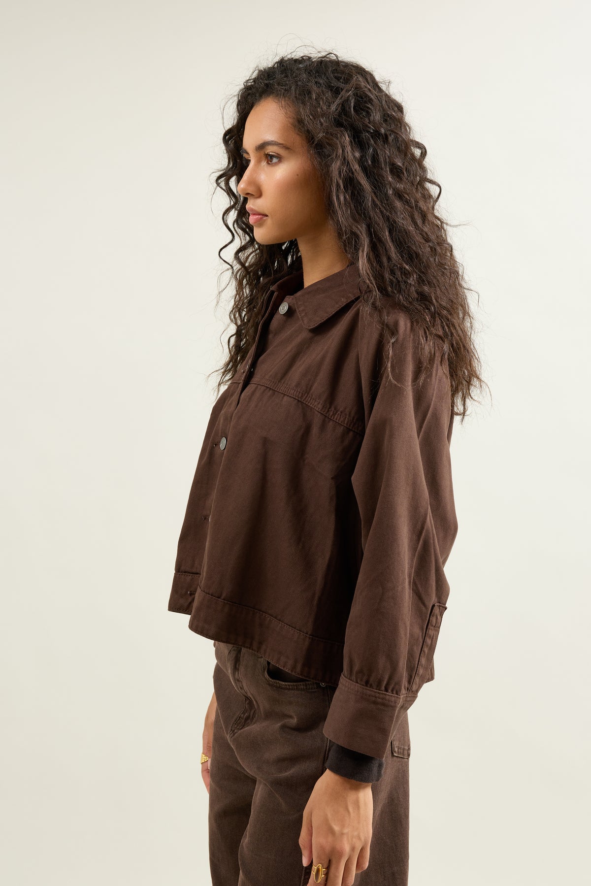 Choco, Veste Courte Boutonnée Col Chemise - Vue 3 - Place du Jour