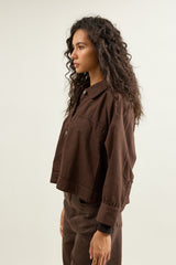Choco, Veste Courte Boutonnée Col Chemise - Vue 3 - Place du Jour
