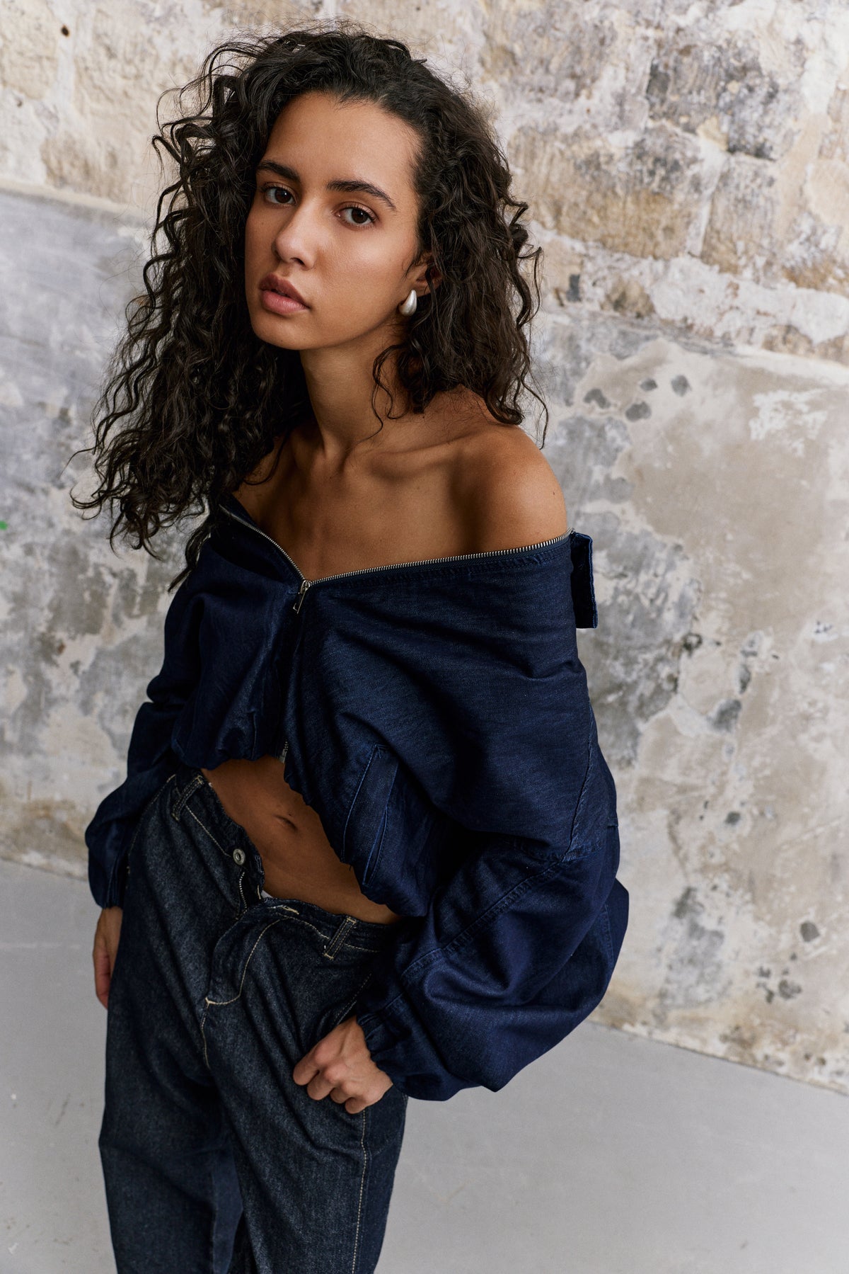 Jeans bleu, Veste Bomber - Vue 6 - Place du Jour