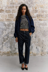 Jeans bleu, Veste Bomber - Vue 2 - Place du Jour