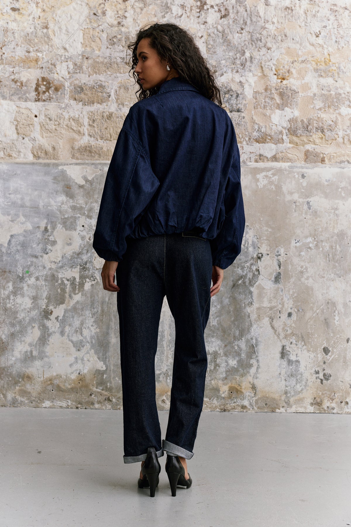 Jeans bleu, Veste Bomber - Vue 3 - Place du Jour