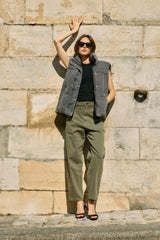 Jean noir,Doudoune sans manches effet jean - Doudoune femme - Place du jour