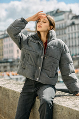 Jean noir,Doudoune manches - Veste femme - Place du jour