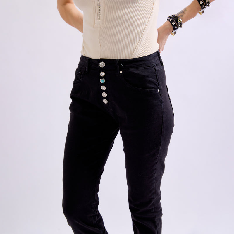 Pantacourt Couleurs à boutons fantaisies