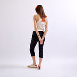 Noir, Pantacourt couleurs place du jour boutons fantaisies