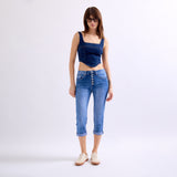 Jean bleu,Pantacourt Jean Boutons - Jean Femme - Place du jour