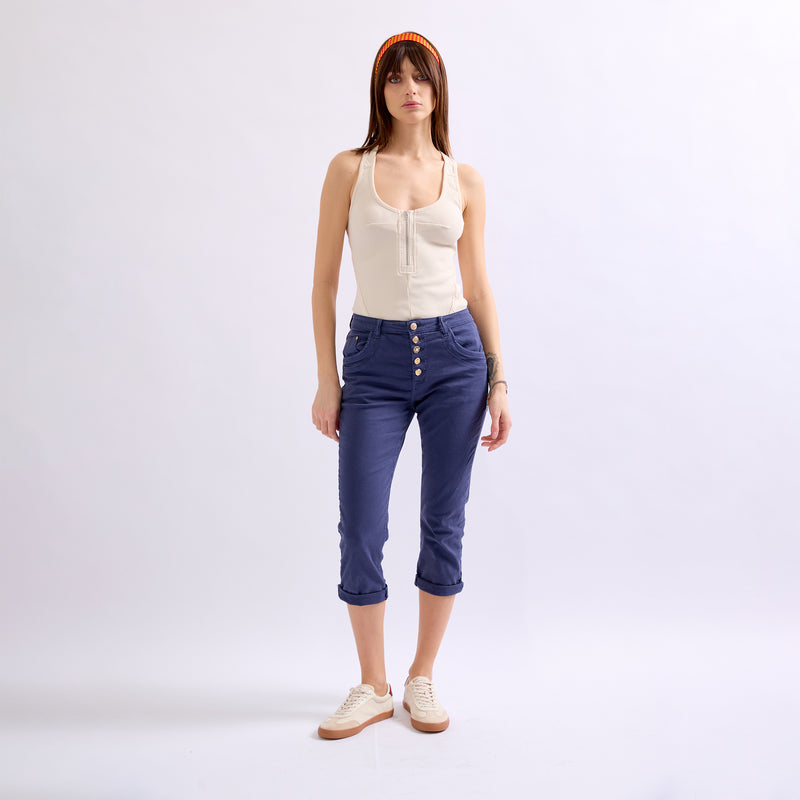 Pantacourts Justine Couleurs Boutons Fantaisies Dorés