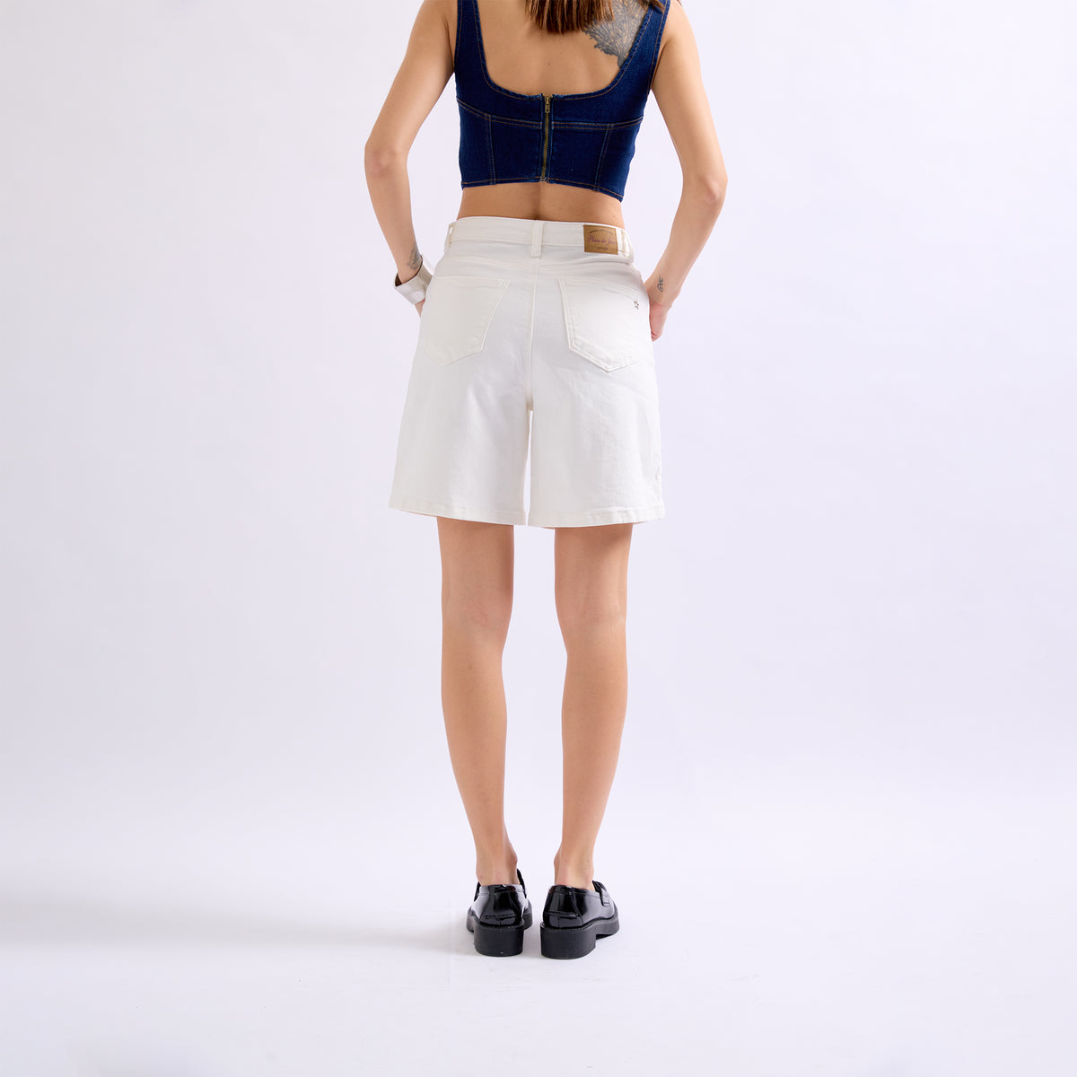 Ecru,Short Capucine - Brillant Frangé - Jean Femme - Place du Jour