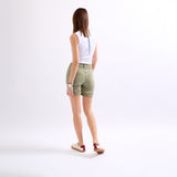 Kaki, short couleurs taille haute boutons fantaisies Place du jour