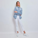 Jean bleu clair,Chemise Luna Classique en Jeans Cintrée - Jean Femme - Place du Jour