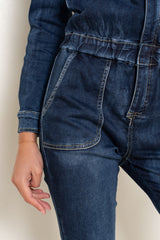 Jean bleu fonce,Combinaison Manches Longues Zippée - Femme - Place du jour