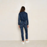 Jean bleu fonce,Combinaison Manches Longues Zippée - Femme - Place du jour