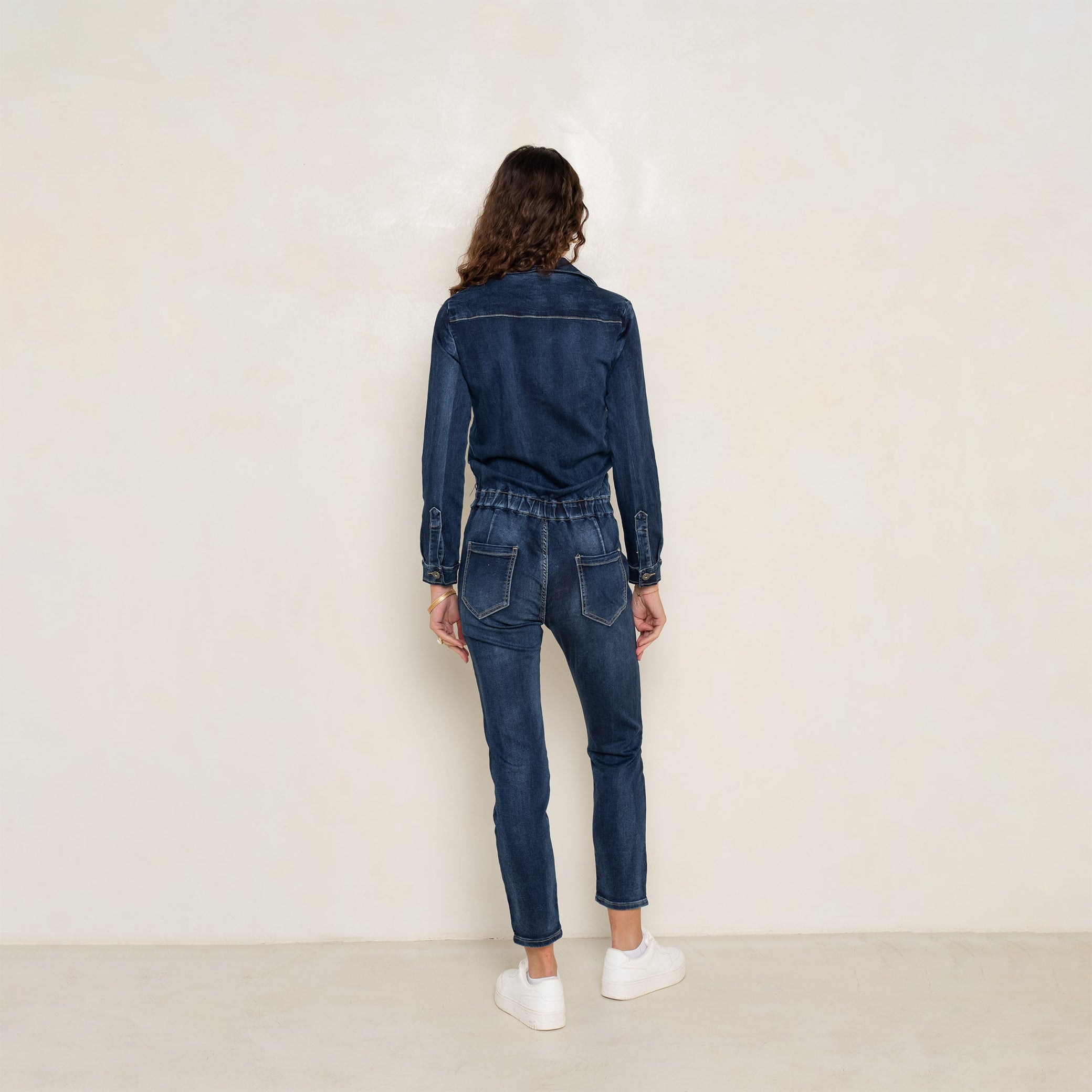 Jean bleu fonce,Combinaison Manches Longues Zippée - Femme - Place du jour