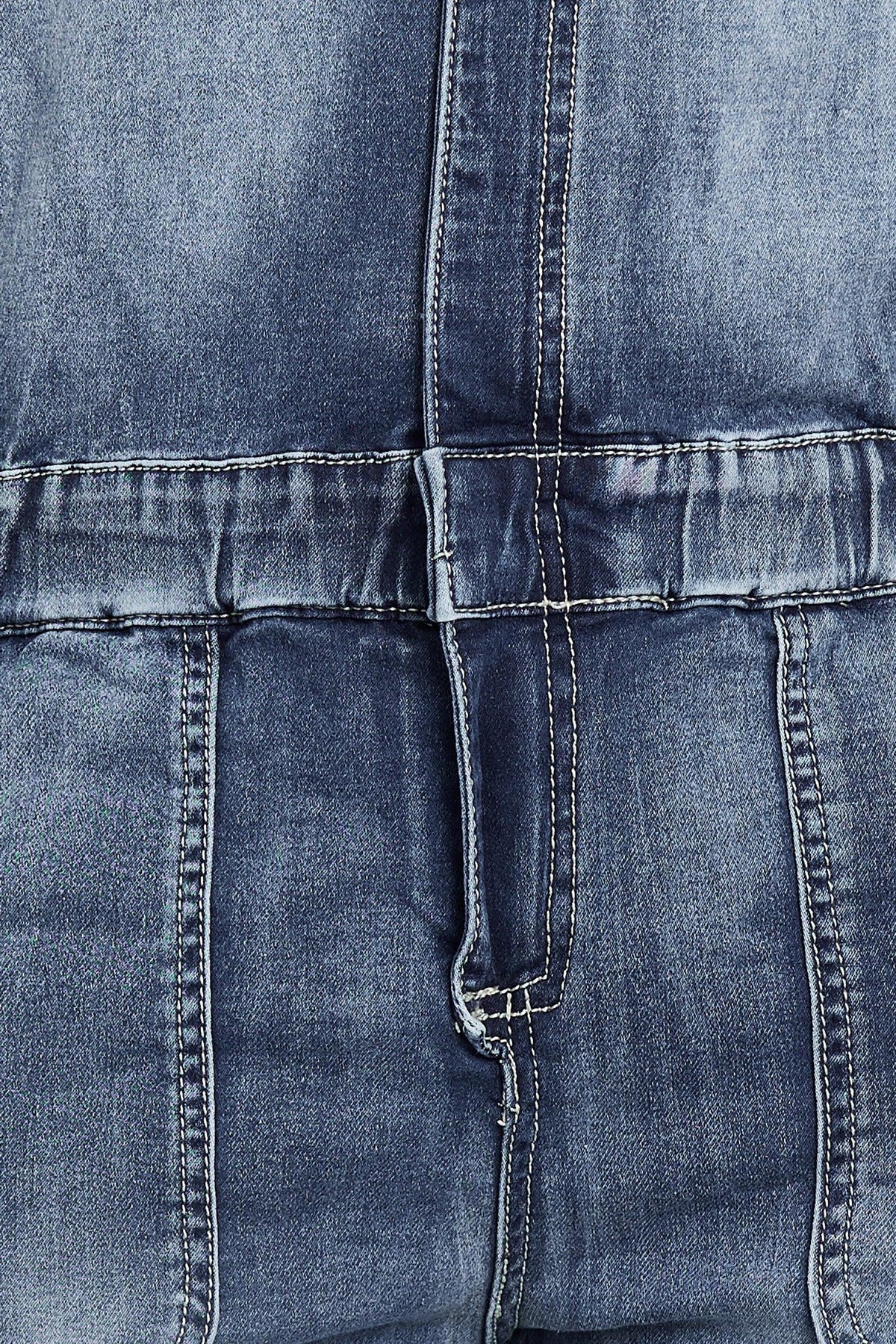 Jean bleu,Combinaison Manches Longues Zippée - Femme - Place du jour