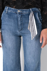 Jean bleu,Jean chino coupe droite 7/8 - Jean femme - Place du jour