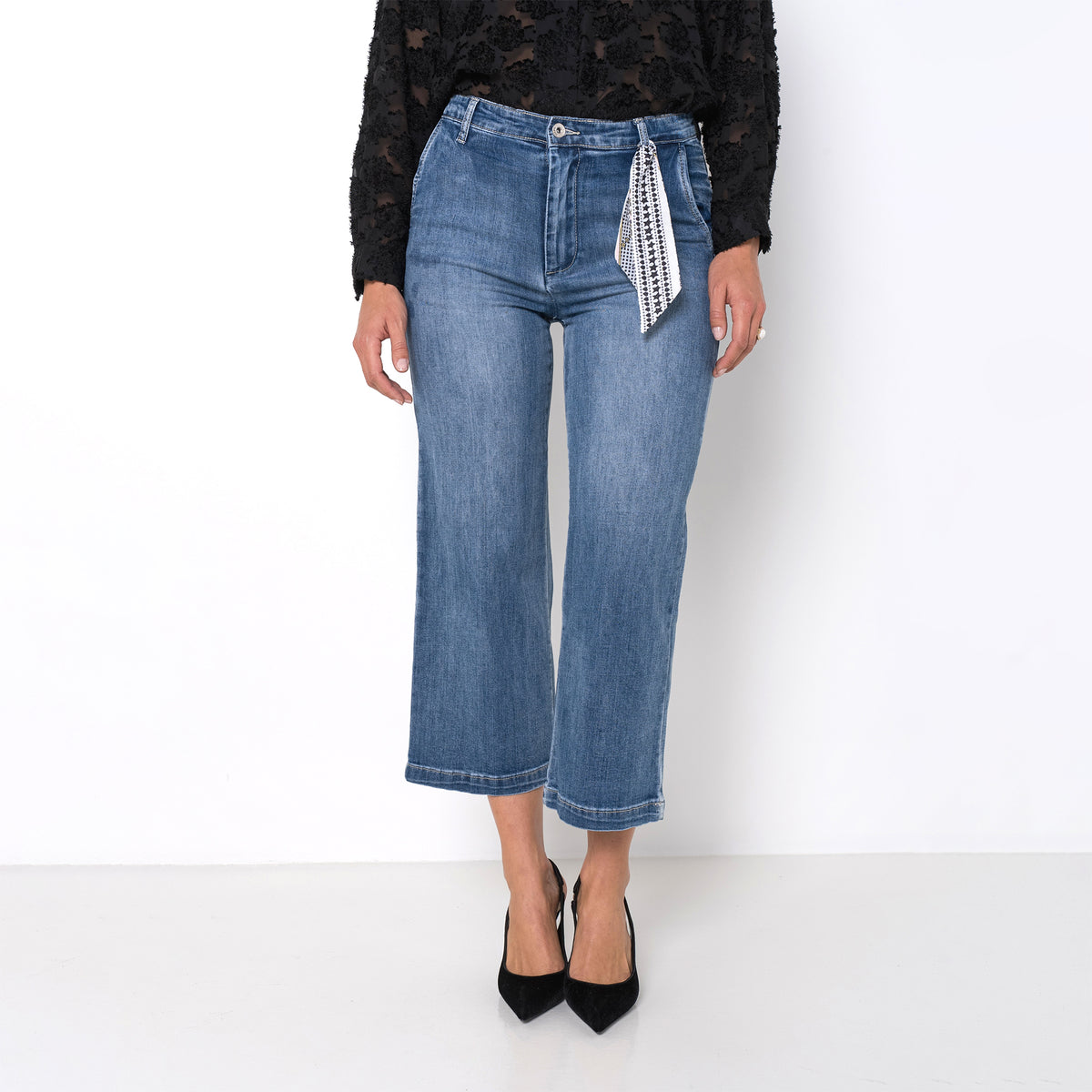 Jean bleu,Jean chino coupe droite 7/8 - Jean femme - Place du jour