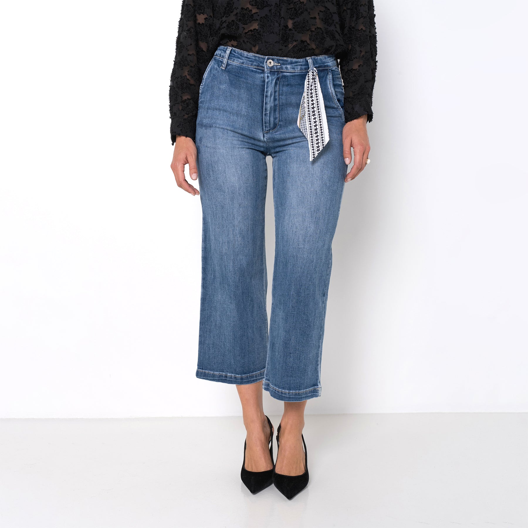 Jean bleu,Jean chino coupe droite 7/8 - Jean femme - Place du jour