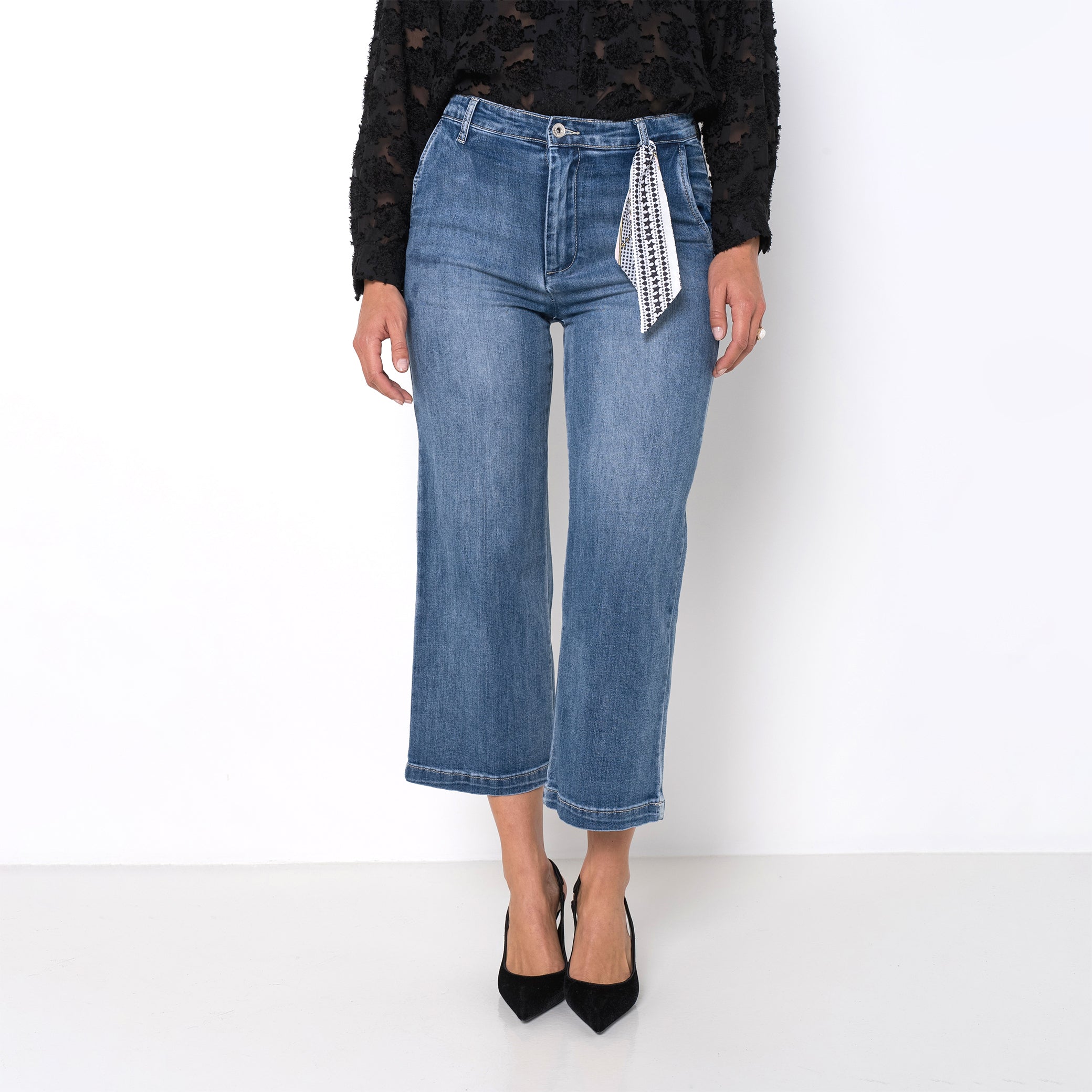 Jean bleu,Jean chino coupe droite 7/8 - Jean femme - Place du jour