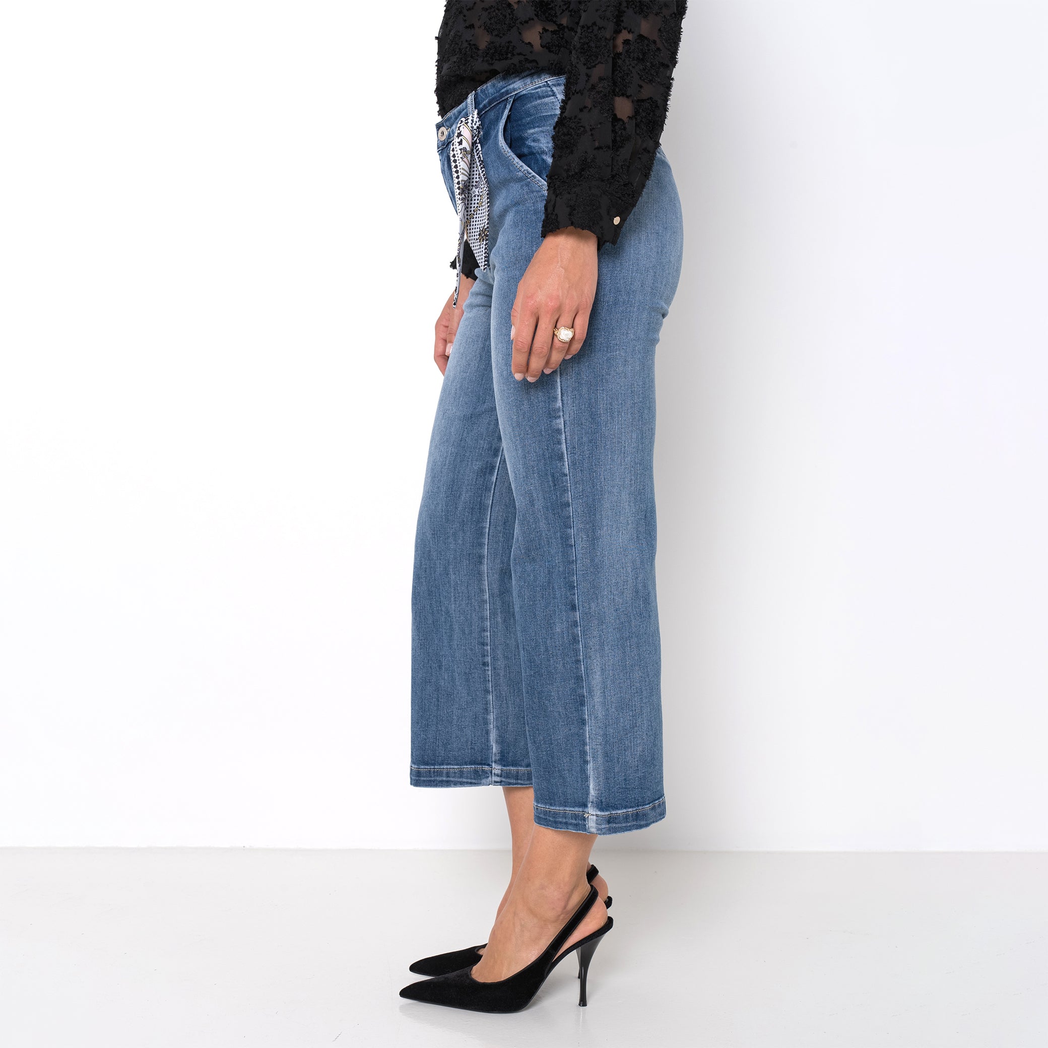 Jean bleu,Jean chino coupe droite 7/8 - Jean femme - Place du jour