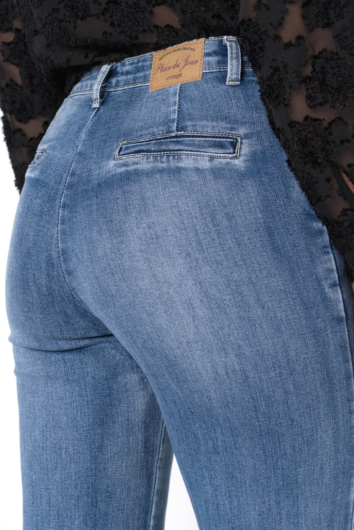 Jean bleu,Jean chino coupe droite 7/8 - Jean femme - Place du jour