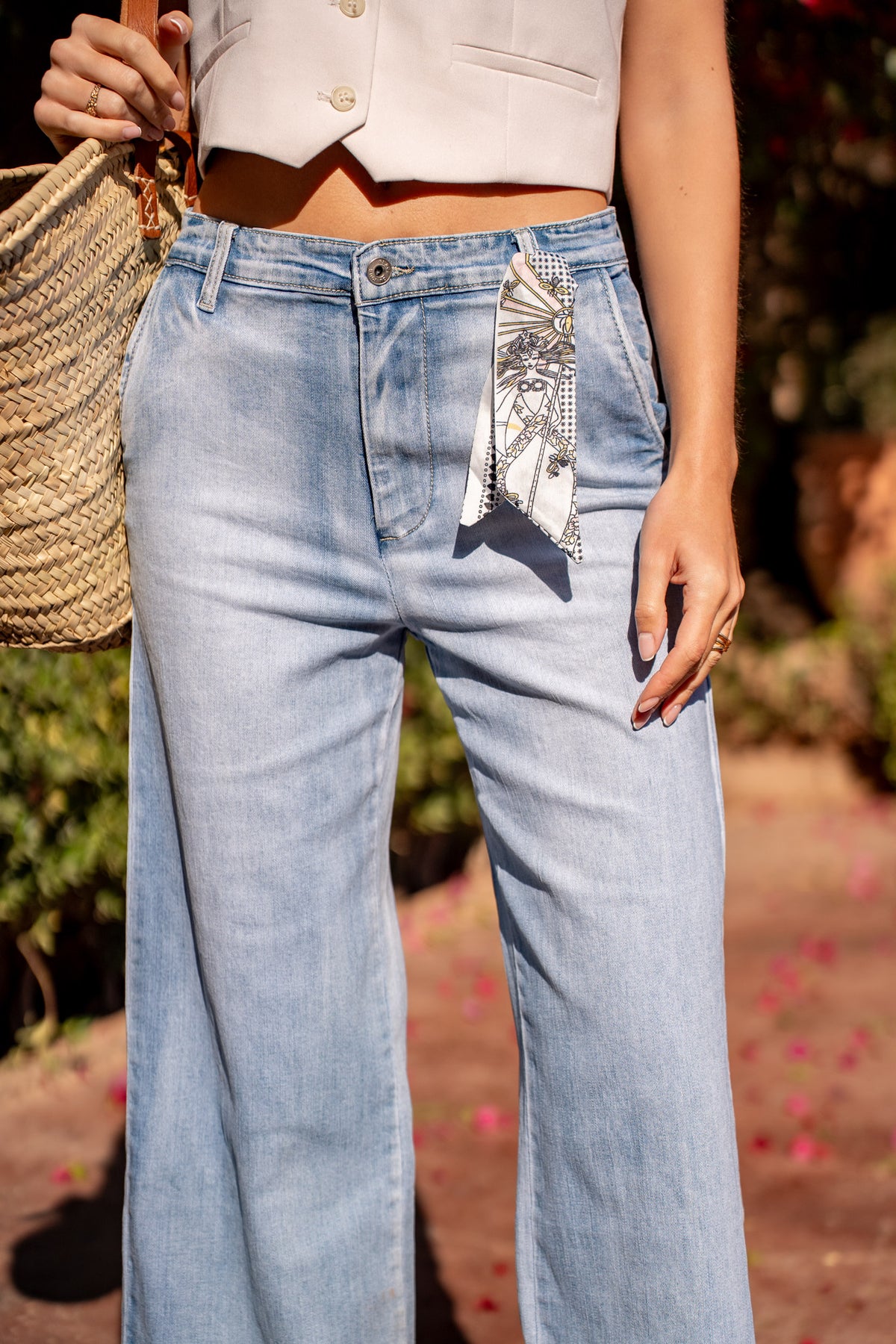 Jean bleu clair,Jean chino coupe droite 7/8 - Jean femme - Place du jour