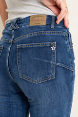 Jean bleu fonce, Jean Estelle Taille Haute coupe droite - Jean femme - Place du jour