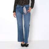 Jean bleu,Jean Coupe Droite Taille Haute Zip - Jean Femme - Place du jour